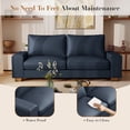 thumbnail image 4 of Poshby 71.25''W Faux Leather Loveseat 2 Seater Couch Sofa with Side Pockets for Living Room, Blue, 4 of 8
