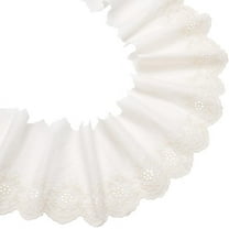 US 5 Yards Cotton Lace Ribbon Floral Lace Trim for Sewing Decoration Craft Floral White 5-1/2~6-1/4 inch(140~160mm)