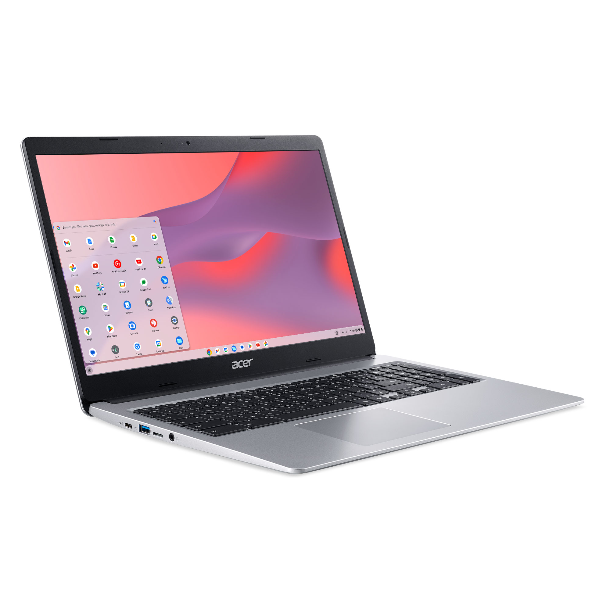 Acer Chromebook 315 (2019), 15.6" HD, Intel Celeron N4020, 4GB RAM, 64GB eMMC, Silver, CB315-3H-C19A - image 3 of 5