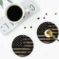 thumbnail image 5 of Honeii American Flag with Desert Camouflage Print Leather Coaster Set of 6, Ideal for Safeguarding Your Furniture from Drinks Spills and Effortless Cleanup,Round Shape, 5 of 7