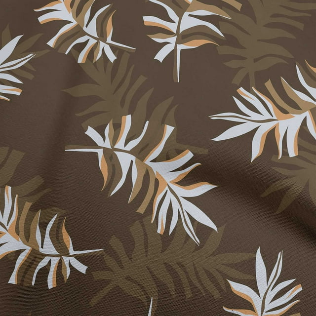 oneOone Velvet Dark Olive Green Fabric Abstract Leaves Sewing Craft Projects Fabric Prints By Yard 58 Inch Wide