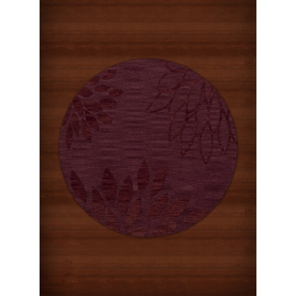 Dalyn Dover Area Rug DV17 Dv17 Burgundy Floral Leaves 6' x 6' Round