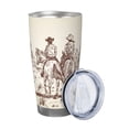 thumbnail image 2 of Fotbe Cowboys Riding Horses Pattern 20 oz Tumbler Stainless Steel Vacuum Insulated Coffee Ice Cup Double Wall Travel Flask Leak-proof Coffee Cup-Without Straw, 2 of 8