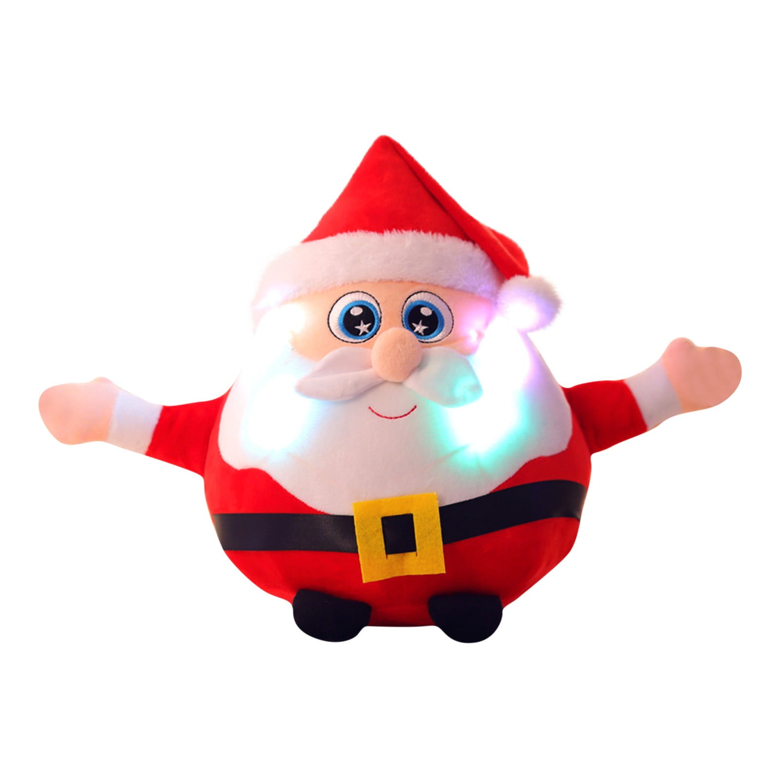 Claus Merry Christmas Decoration Animated Musical Santa Claus Elk Figurine LED Glowing Soft Plush Stuffed Doll Singing Christmas Puppet Toy Fireplace Home Desktop Decorations Ornament Kids 
