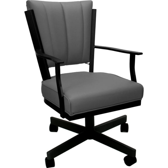 Leather Montana Dining Caster Chair Swivel Tilt - Gray on Black