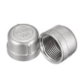 thumbnail image 6 of Uxcell  Female Threaded Stainless Steel 304 Pipe Cap 2 Count 3/4 NPT, 6 of 6