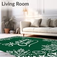 thumbnail image 2 of ODIKA 8'x10' Machine Washable Non-Slip Area Rug, Elegant Snowflake Lace Overlay with Holiday Accents High Traffic Rug, Green, 739470, 2 of 7