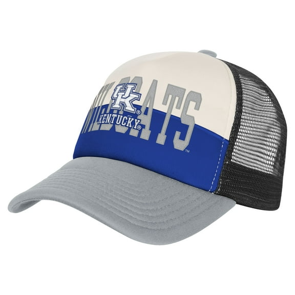 Youth Outerstuff Royal/Cream Kentucky Wildcats Modern Fan Trucker Adjustable Hat