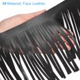 thumbnail image 4 of Uxcell 1 Yard 6 Inch Faux Leather Fringe Trim DIY Tassel Fringe for Sewing, Black, 4 of 6