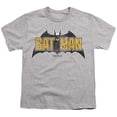 thumbnail image 2 of Batman Vintage Bat Logo On Gray Kids T Shirt (X-Large) for Youth Toddler Boys and Girls, Athletic Heather, 2 of 5