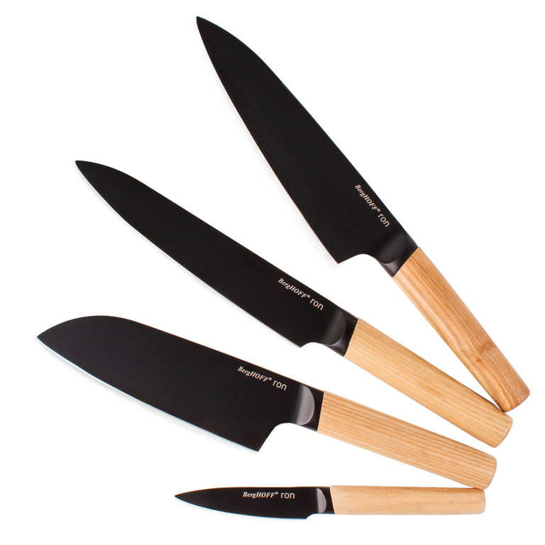 BergHOFF Ron 4Pc Knife Set with Ash Wood Natural Handle 