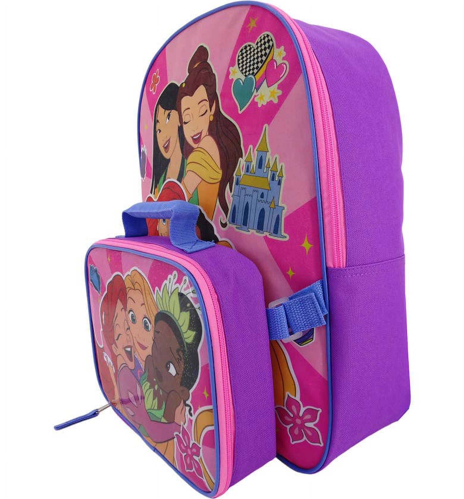 Princess Backpack with Lunchbox, Alternate, color, PURPLE/ PINK MULTI
