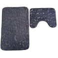 thumbnail image 4 of Sentmoon Bathroom Mats Shower Rug Embossed Pebbl Floor Mat Bathroom Toilet Two-piece Set Foot Mat Absorbent Carpet, 4 of 4