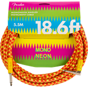Fender MonoNeon Instrument Cable, Orange Multi-Color, 18.6' Model # 0990818282