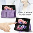 thumbnail image 4 of Wallet Case for Samsung Galaxy Z Fold 6, Butterfly Embossed PU Leather Magnetic Closure Kickstand Card Slots with Wrist Strap for Girls Women for Samsung Galaxy Z Fold 6, Lightpurple, 4 of 14