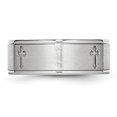 thumbnail image 4 of Cobalt Ridged Edge 8mm Wedding Band Ring Man Religious Designed  For Dad Mens  For Him, 4 of 12