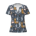 thumbnail image 3 of Naloa Llama and Cactus Print T-Shirts Short Sleeve V Neck Tees for Women Fashion Tops Trendy Lightweight Soft Casual Summer Outfits Clothes, 3 of 5