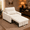 White, variant on Ehsovlnut 34" Wide 3-in-1 Corduroy Convertible Single Sleeper Sofa with Pull-Out Footrest and Adjustable Backrest