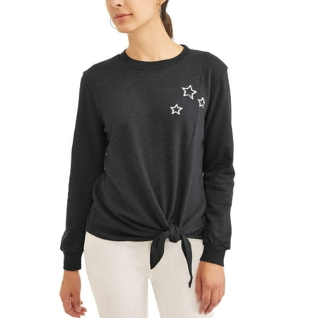- Women's Long Sleeve Star Embroidered Sweatshirt