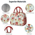 thumbnail image 4 of Lunch Bag Lunch Box for Women Reusable Insulated Lunch Cooler Bags,Large Capacity for Work Travel Picnic,Water-Resistant Pioneer Colorful Floral Lunch Tote Bag Gifts for Woman Mom Red, 4 of 6
