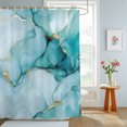 thumbnail image 4 of Turquoise Marble Shower Curtains for Bathroom, Abstract Modern Art Marble Crack Waterproof Fabric Shower Curtain, Decorative Bathroom Curtain for Bathtub, 72"x84" , No Hooks Included, 4 of 9
