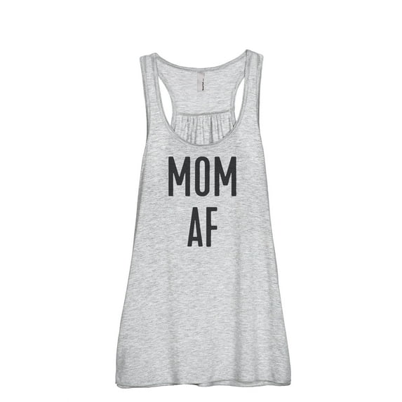 Thread Tank Mom AF Women's Sleeveless Flowy Racerback Tank Top Sport Grey Medium