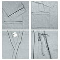 thumbnail image 5 of Vulcanodon 100% Cotton Mens Robe, Lightweight Knit Bathrobe,(Grey,S-M), 5 of 5