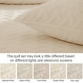 thumbnail image 4 of Exclusivo Mezcla Brich Beige Queen Quilt Set, Weave Pattern Ultrasonic Lightweight Bedspreads, Soft Coverlets Bedding Set with Pillow Shams, 4 of 7