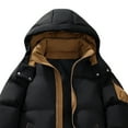 thumbnail image 3 of Men's Solid Color Hooded Detachable Zipper Multi-Pocket Cargo Thickened Long Sleeve Parka, 3 of 7