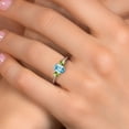 thumbnail image 4 of Gem Stone King 925 Sterling Silver Blue Zircon and Green Peridot Engagement Ring for Women | 1.66 Cttw | Oval 7X5MM | Gemstone Birthstone | Size 5, 4 of 6