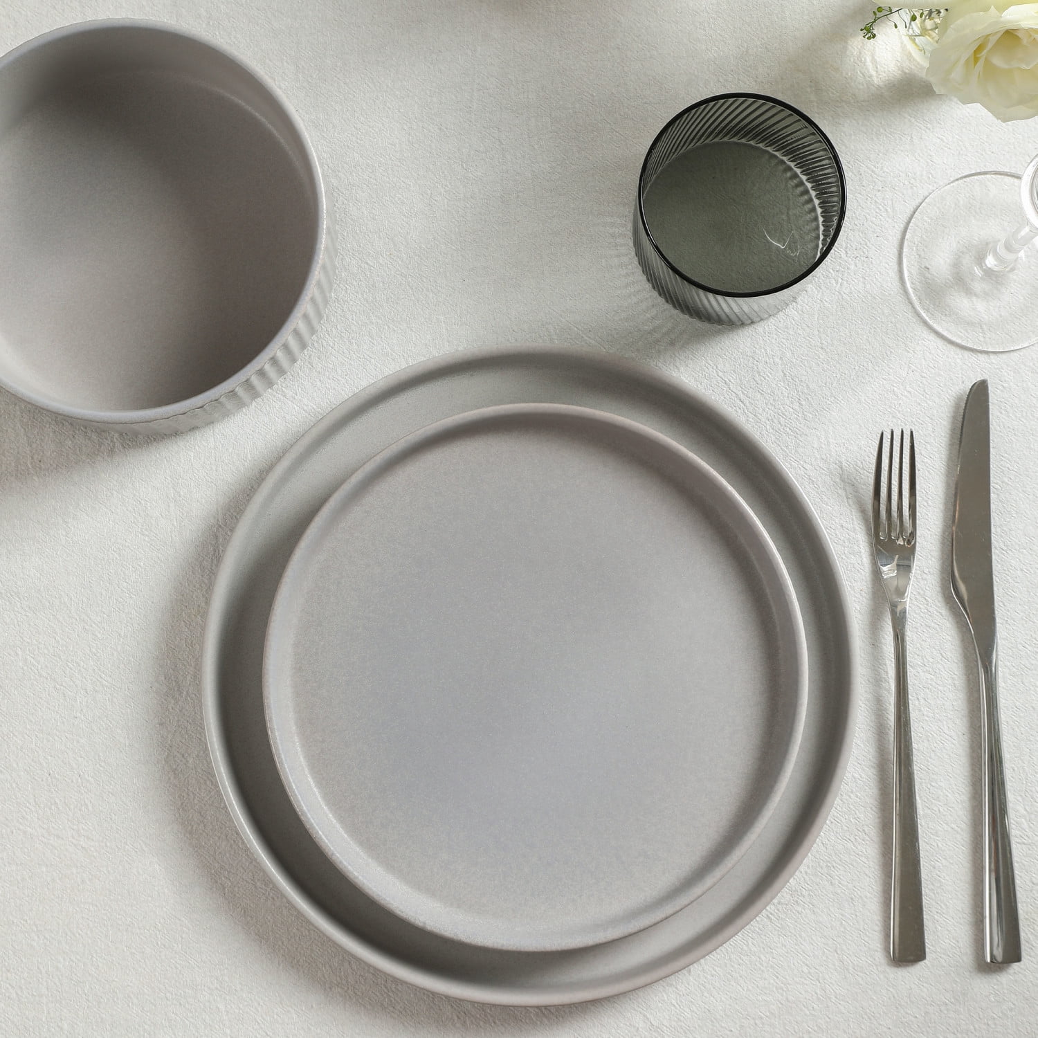 Stone Lain Haven 16-Piece Dinnerware Set Stoneware, Grey