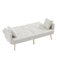 thumbnail image 4 of Twin Futon Sleeper Sofa,Velvet Upholstery Convertible Sofa Bed with Gold Metal Legs Adjusting Backrest Futon for Small Spaces, 4 of 6