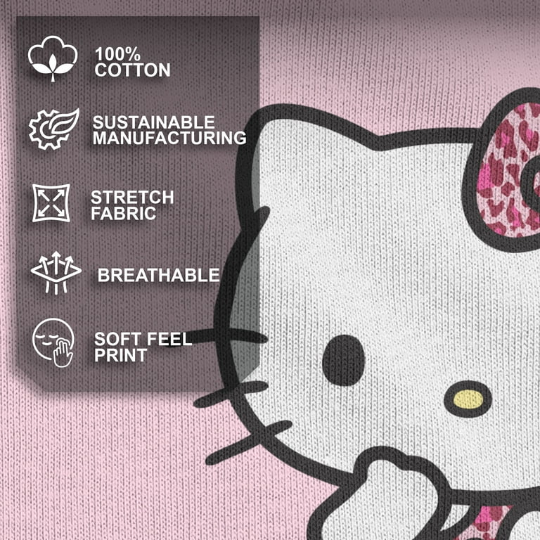 Sanrio Girls Hello Kitty Pink Cheetah Print T-Shirt, - Walmart.com