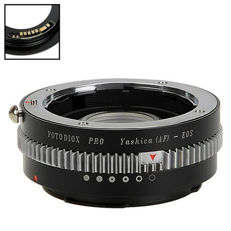 Image of Fotodiox Lens Mount Adapter with Yashica 230 AF SLR Lens to Canon EOS SLR Camera Body