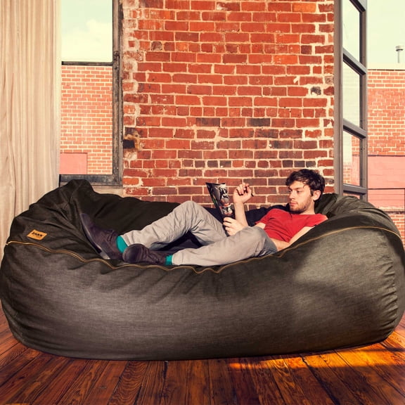Jaxx 7 ft Giant Bean Bag Sofa, Dark Denim