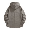 thumbnail image 6 of Plaid Shirt Jacket Men Fall Winter Long Sleeve Loose Casual Button Down Drawstring Hooded Shirt Work Shirts Outerwear, 6 of 7