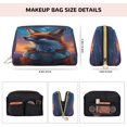 thumbnail image 5 of Naloa Starry Sky Meditating Fox Leather Makeup Bag for Purse Travel, Portable Small Cosmetic Organizer for Women and Girls, Make up Bag with Zipper, 5 of 8