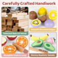 thumbnail image 2 of Set de juego de frutas de madera Beberolen con cuchillo y bolsa, 2 of 7