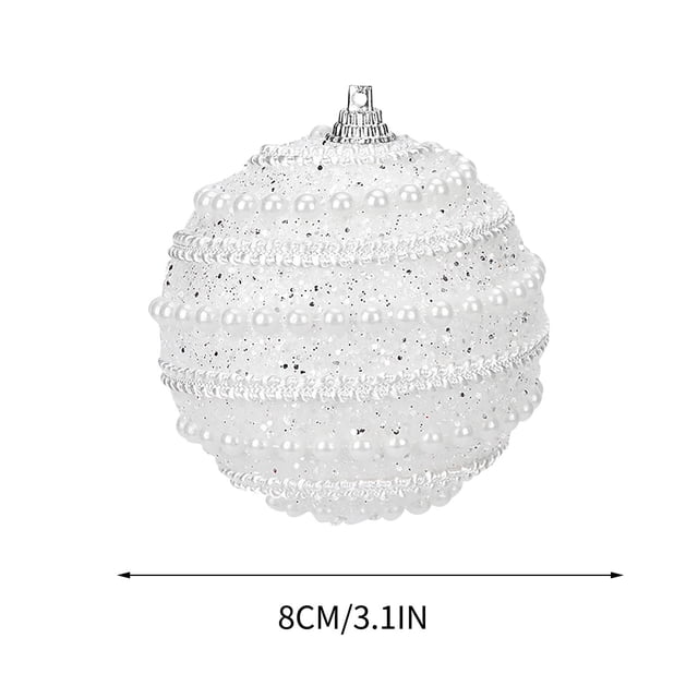 Decoraciones Del Árbol de Navidad,Ornamentos de Navidad de Hilo de Perlas de Alto Grado Bolas Pintadas 8cm,Colgantes Del Árbol de Navidad Suministros de Decoración Festiva,Árbol de Navidad Pequeño
