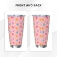 thumbnail image 3 of Picia Colorful Pets Paws Pattern 20 oz Tumbler Stainless Steel Vacuum Insulated Coffee Ice Cup Double Wall Travel Flask Dual Lid Water Bottle, Eco-friendly Car Cup-Without Straw, 3 of 8