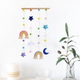 thumbnail image 4 of Adorno de pared de macramé con forma de arcoíris para la habitación del bebé, expositor de fotos colgante con pompón, luna, nube y estrellas, juguetes colgantes para cuna C, 4 of 8