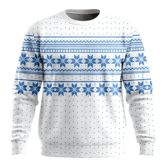 KHONTS Christmas Sweatshirts for Men Funny Christmas Pullovers Tops Fun Holiday Novelty Xmas Clothes White XL