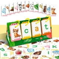 thumbnail image 1 of Juguetes de educación temprana, tarjetas didácticas para niños pequeños, tarjetas de aprendizaje de palabras del alfabeto, 80 tarjetas didácticas de fonética, juegos de construcción de palabras fonéti, 1 of 8