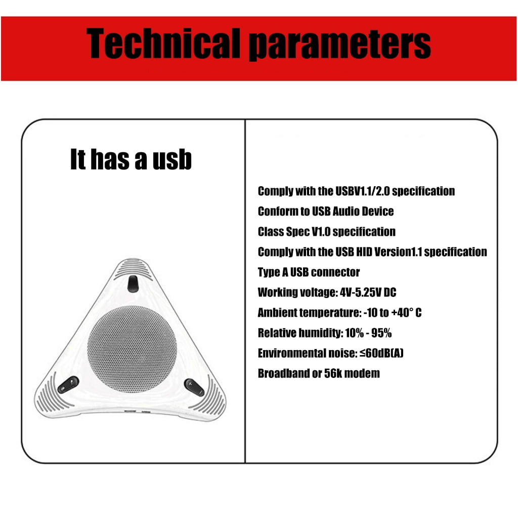 All Directional USB Conference Speaker Mic Integrated for Web Calls Streaming
