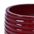 thumbnail image 6 of S-HOME Set of 3 Bean Paste Red Ceramic Planters, 14" 11" 8" Modern Flower Pots for Indoor/Outdoor, 6 of 12