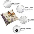 thumbnail image 4 of Acheng  Outdoor Garden Decoration Bee/Butterfly/Dragonfly/Ladybug Pillow Case Leaf/Lavender/Flower Decorative Throw Pillow Covers Set of 2 White, 4 of 6