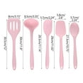thumbnail image 3 of Silicone Kitchen Cooking Utensil Set, Heat Resistant BPA Free Food Grade Pink Kitchen Tools with Long Handle for Nonstick and Wok, Set of 5 (Pastel Pink), 3 of 8