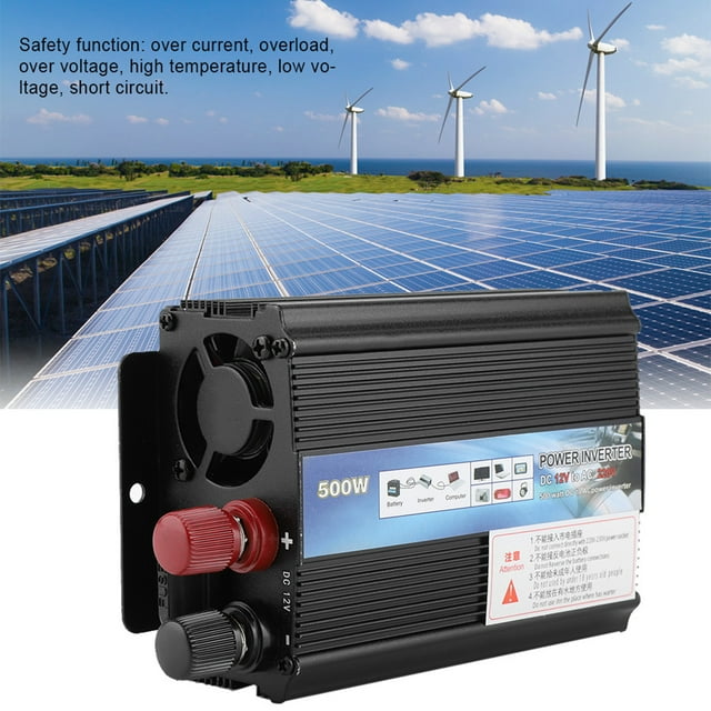 Inversor Solar - Inversor 12 V Convertidor 220V/100V 500W Inversor de corriente con panel solar para el hogar(220 v / 500 W)