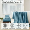 thumbnail image 5 of Jessy Home 8 Pcs Green Pine Stripe Large Microfiber Bath Towels Set 2 Oversized Bathroom Towels, 2 Hand Towels, 4 Washcloths, 5 of 9