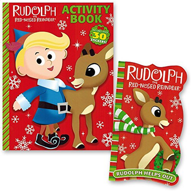 Rudolph The Red-nosed Reindeer Christmas Book Set Kids Toddlers -- 2 